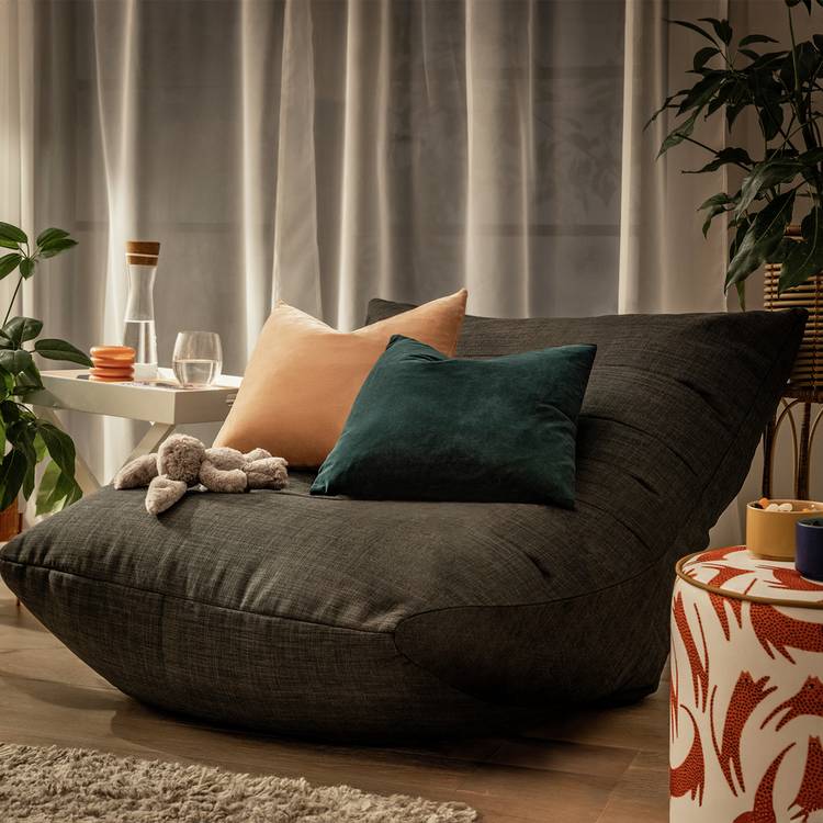 Kaikoo Fabric Beanbag Accent chair- Charcoal 0