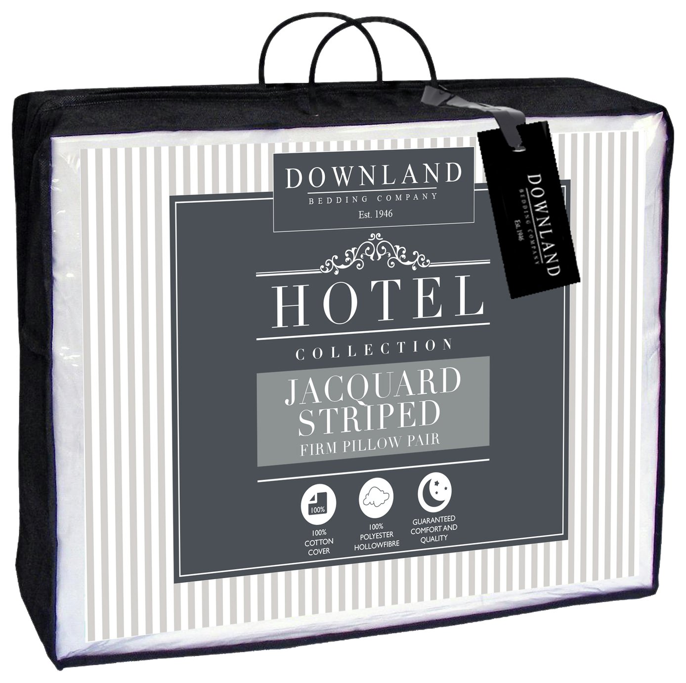 Downland Cotton Striped Firm Pillow - 2 Pack