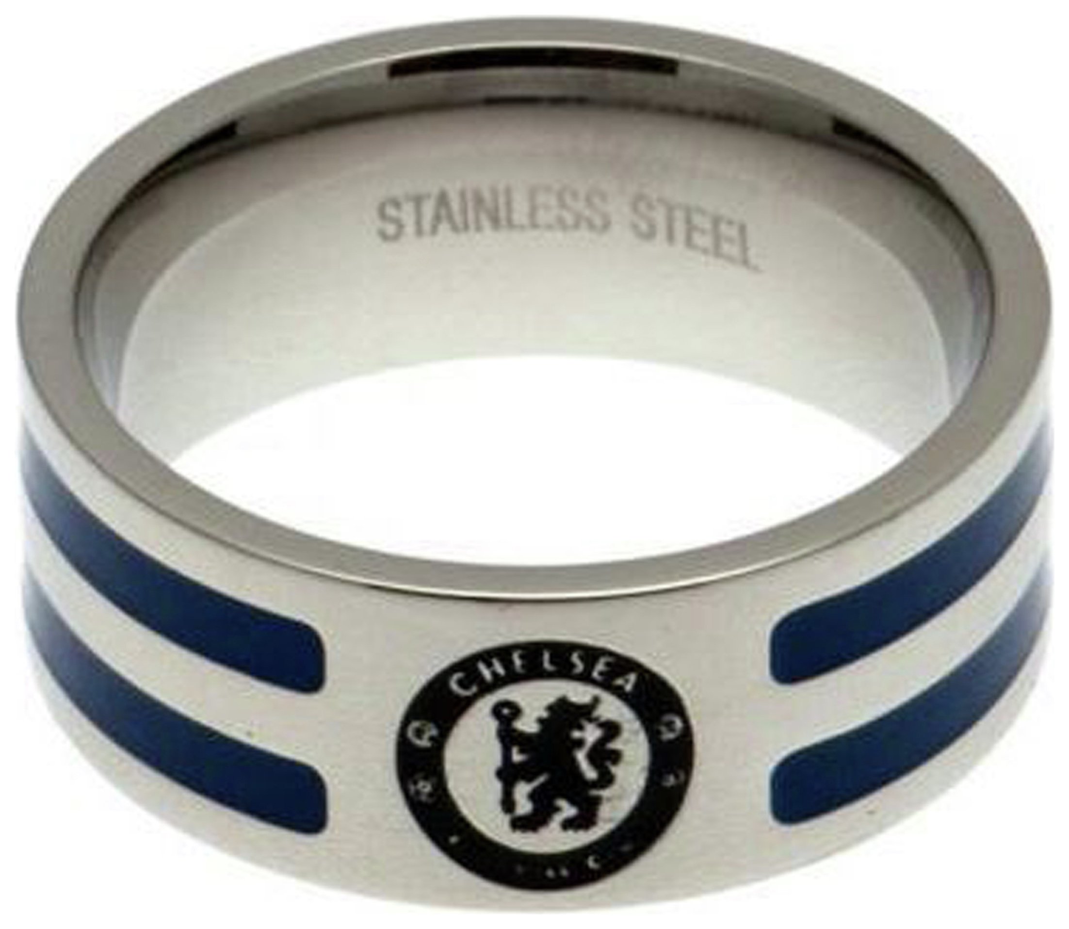 Stainless Steel Chelsea Striped Ring - Size R.