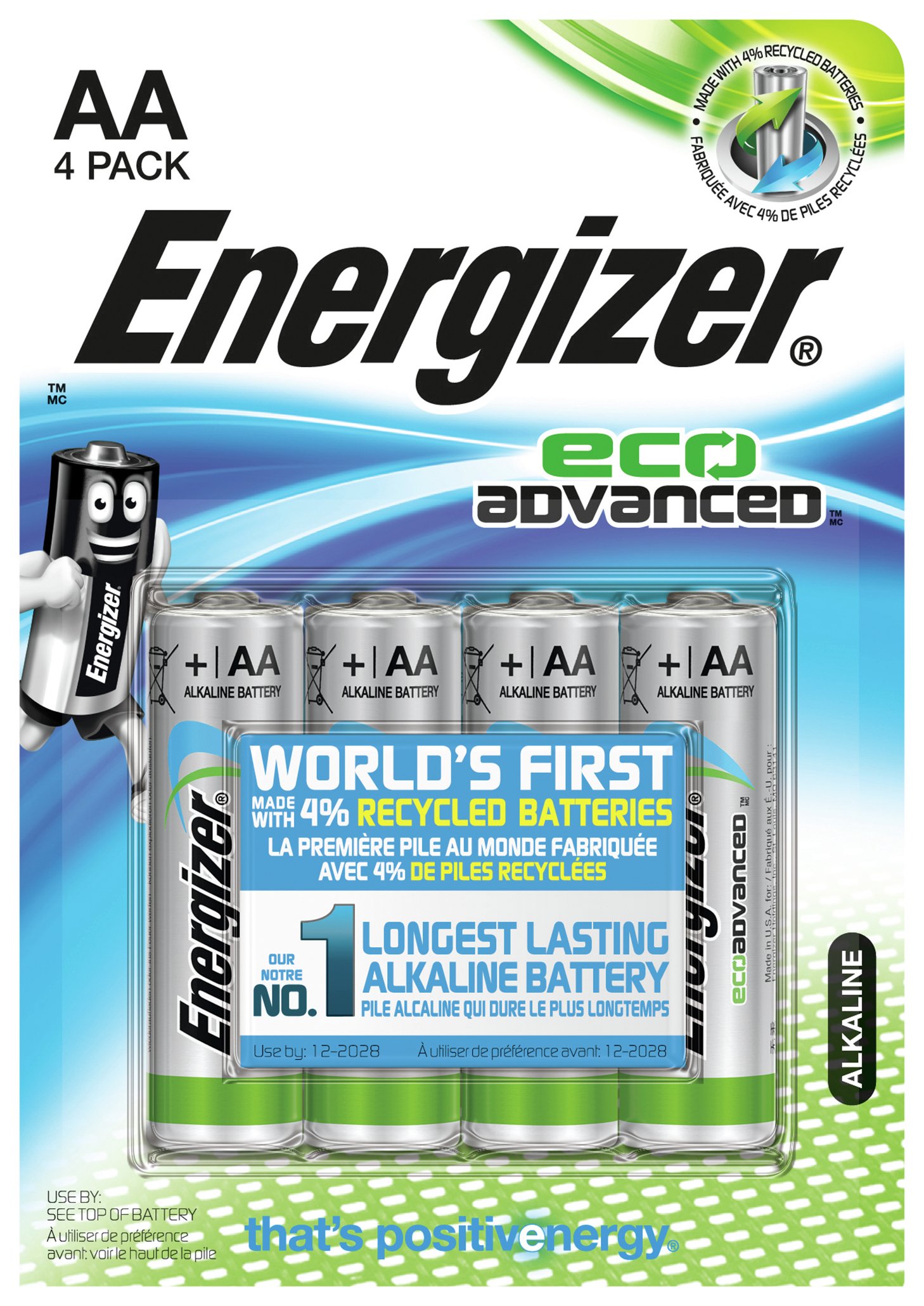 Energizer Eco Advanced AA Batteries - Pack of 4