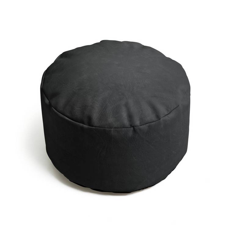 Kaikoo Drew Faux Leather Footstool - Black 0