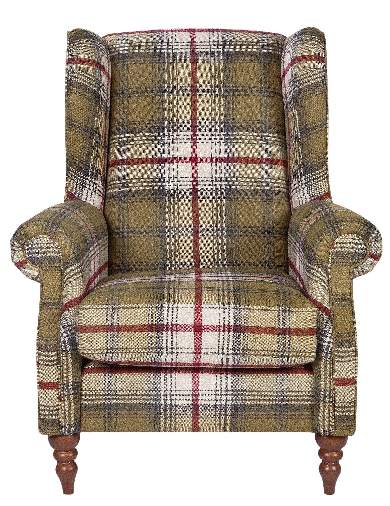 Argos Home Argyll Fabric High Back Chair - Autumn Tartan