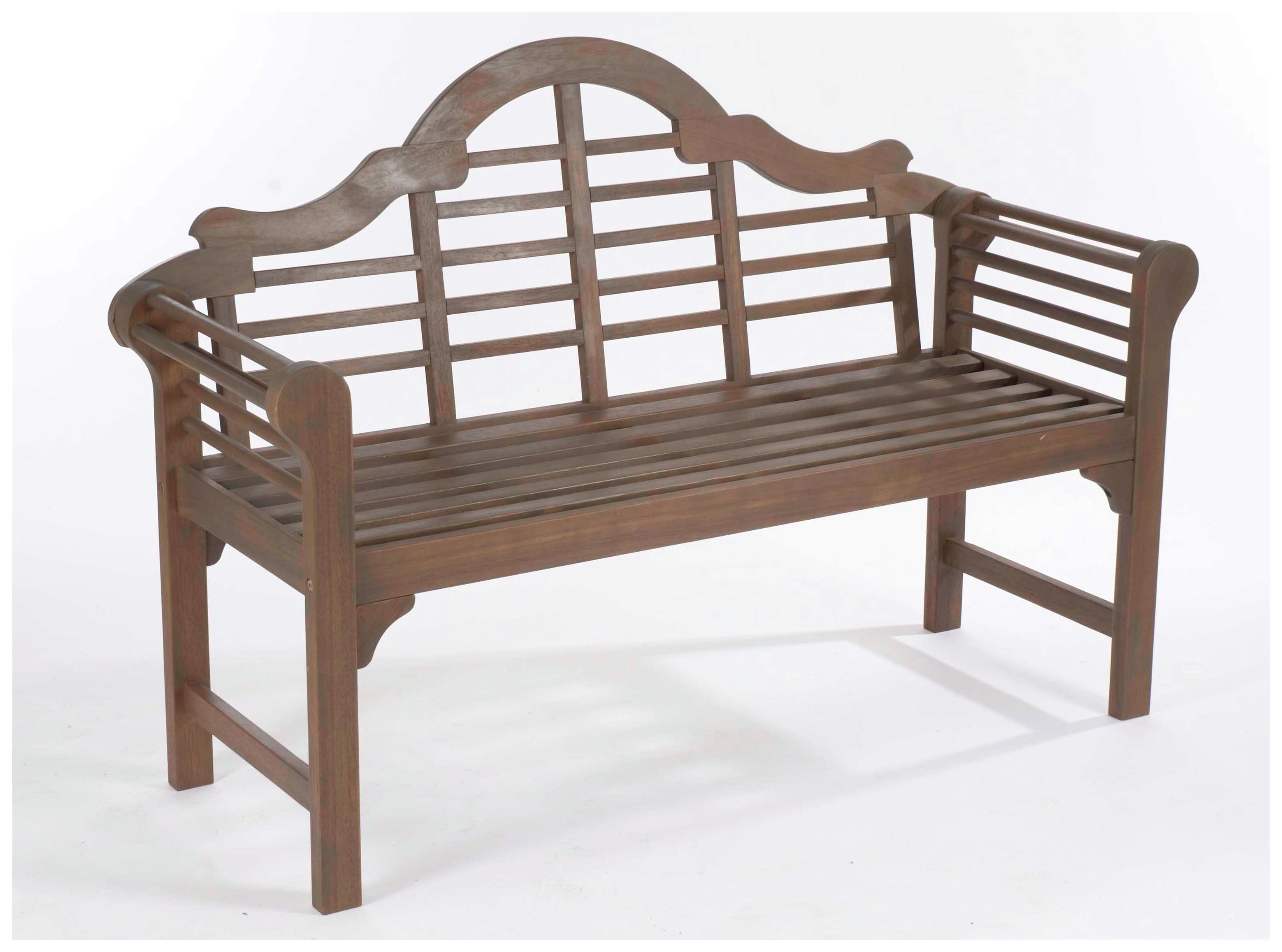 Lutyens Style Hardwood Garden Bench - Grey