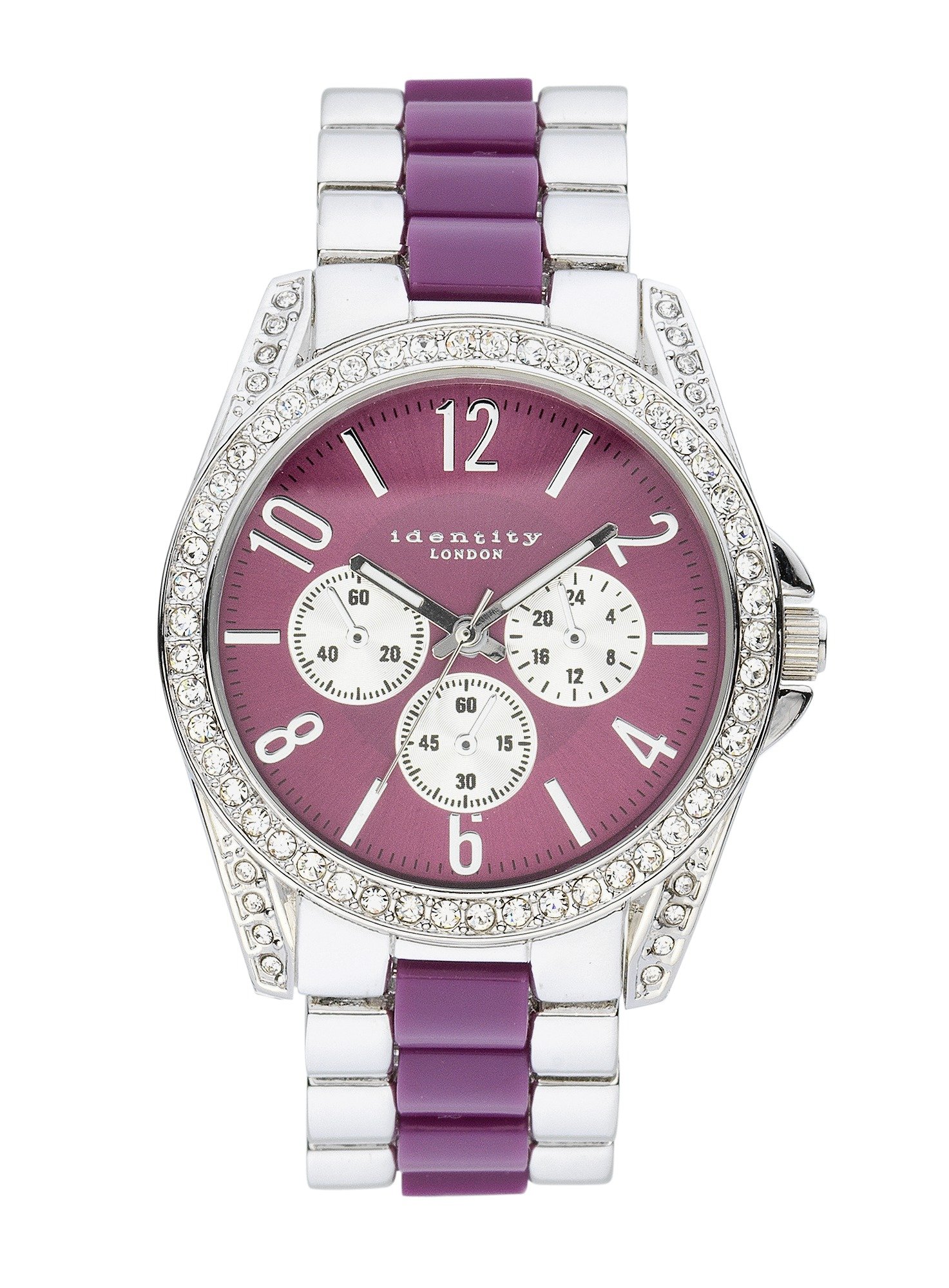 Identity Lux Two Tone Purple Dial Bracelet Watch (4289614) Argos