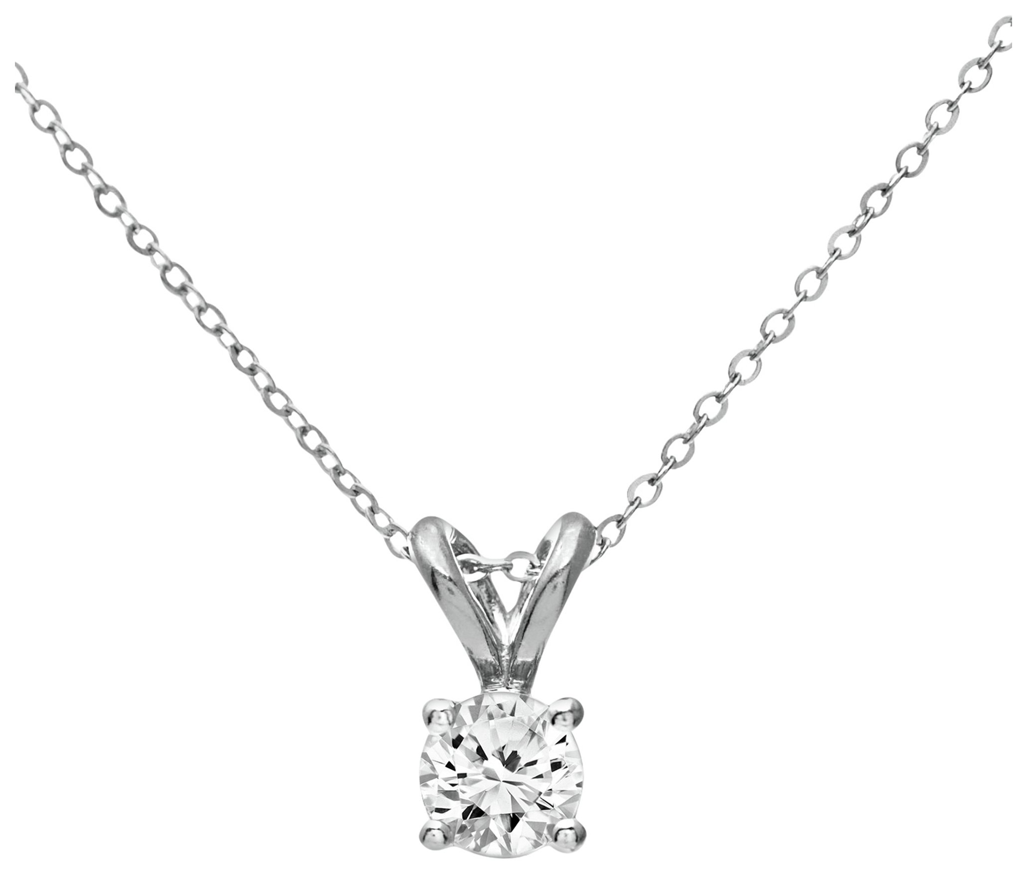 Revere 9ct White Gold Diamond Pendant 18 Inch Necklace