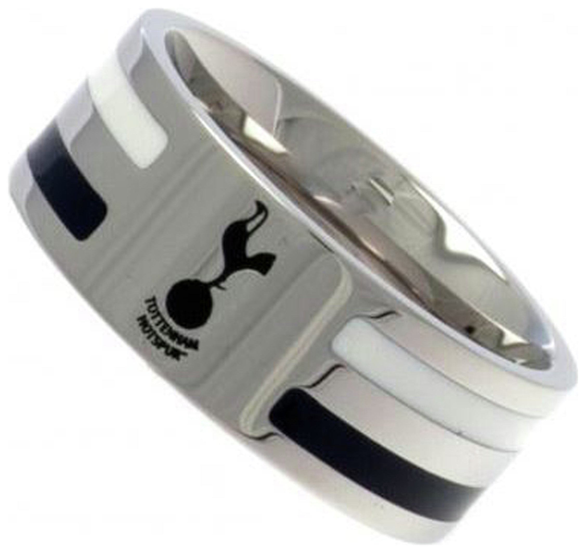 Stainless Steel Tottenham Hotspur Striped Ring - Size R