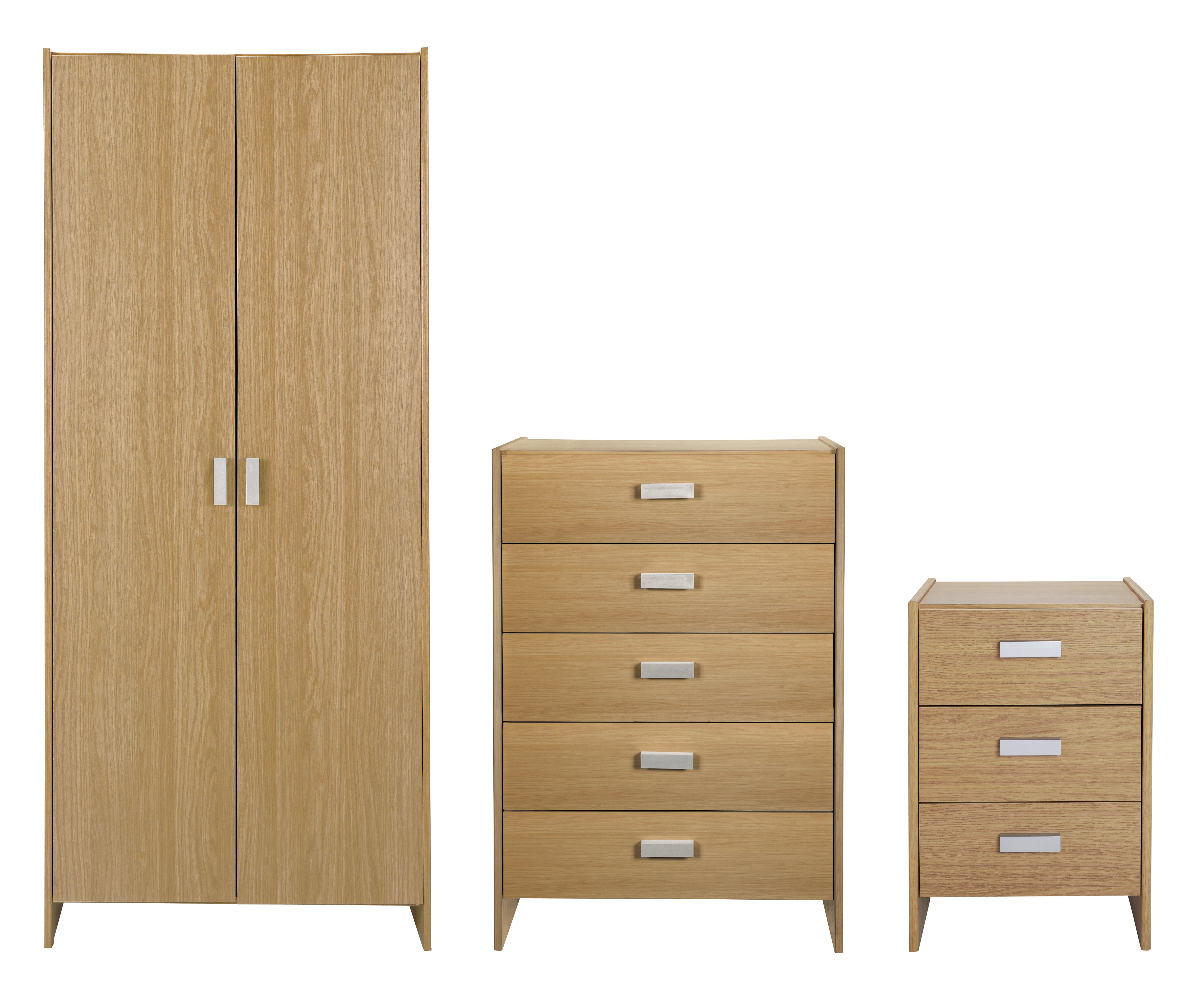 Argos Home Capella 3 Piece 2 Door Wardrobe Set - Oak Effect