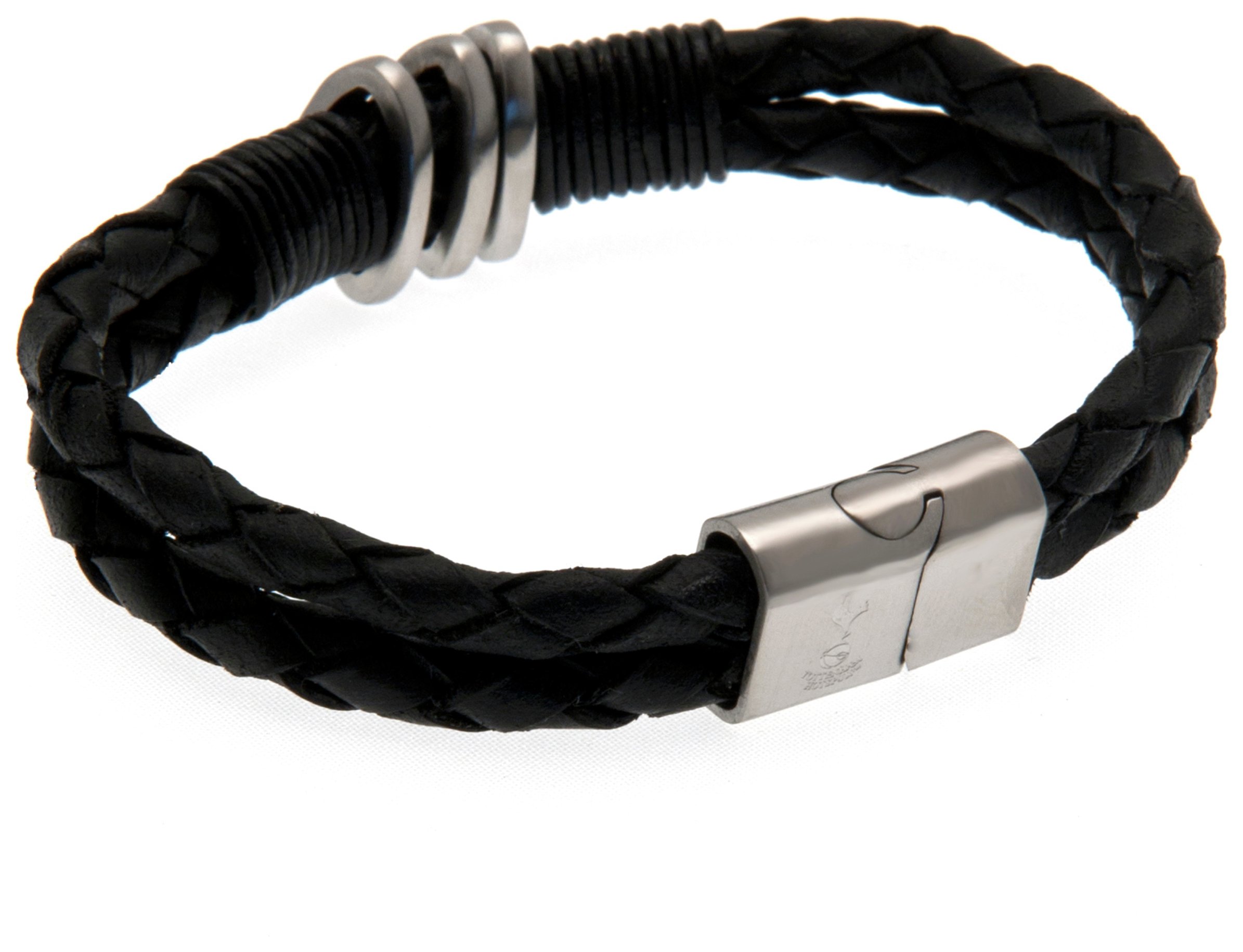 Stainless Steel and Leather Tottenham Hotspur Bracelet