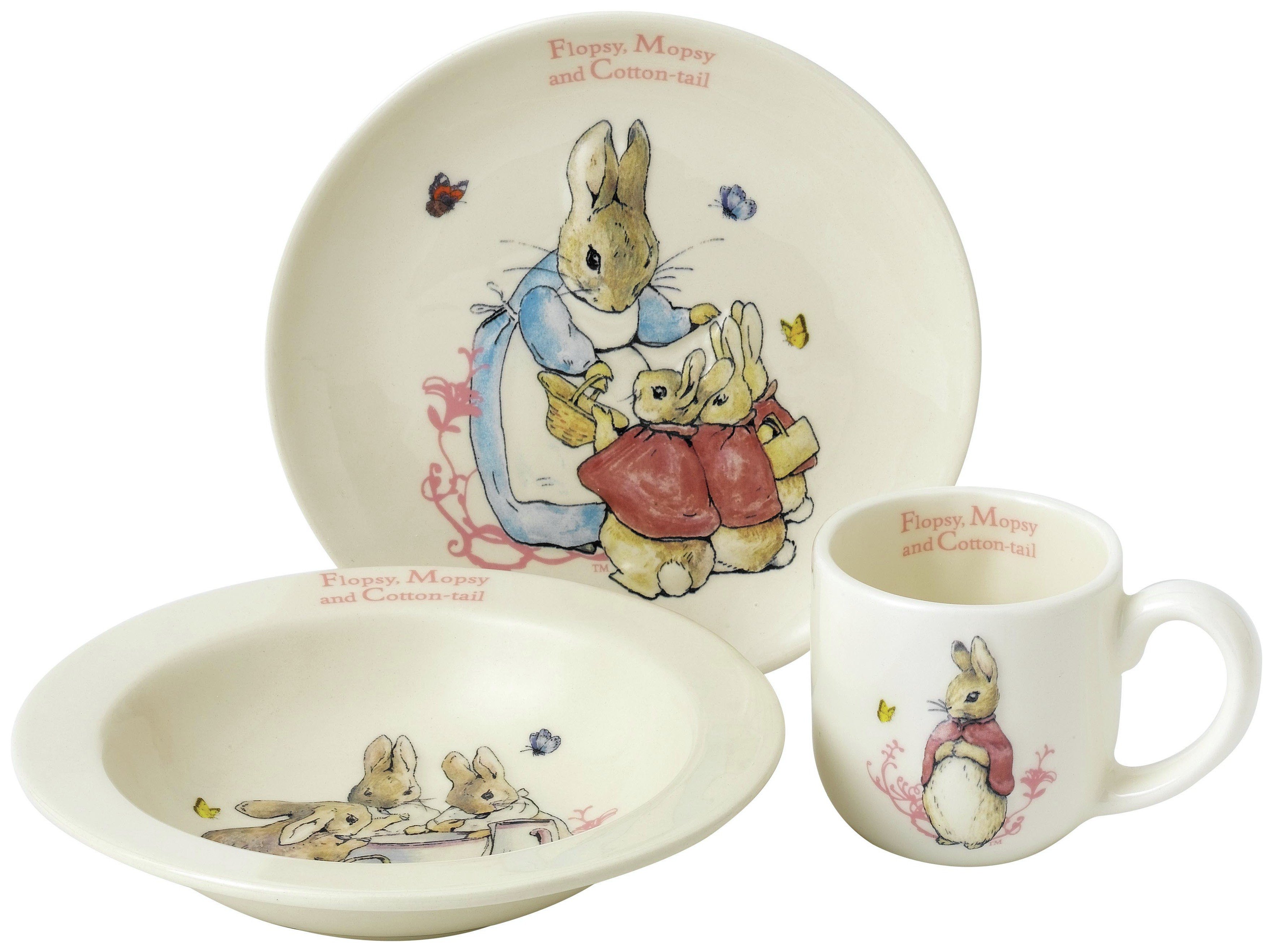 Beatrix Potter Flopsy Mopsy Three Piece Nursery Set.