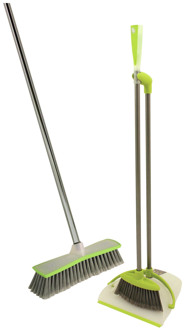 Bentley Hour Glass Indoor Broom and Long Handle Dustpan Set