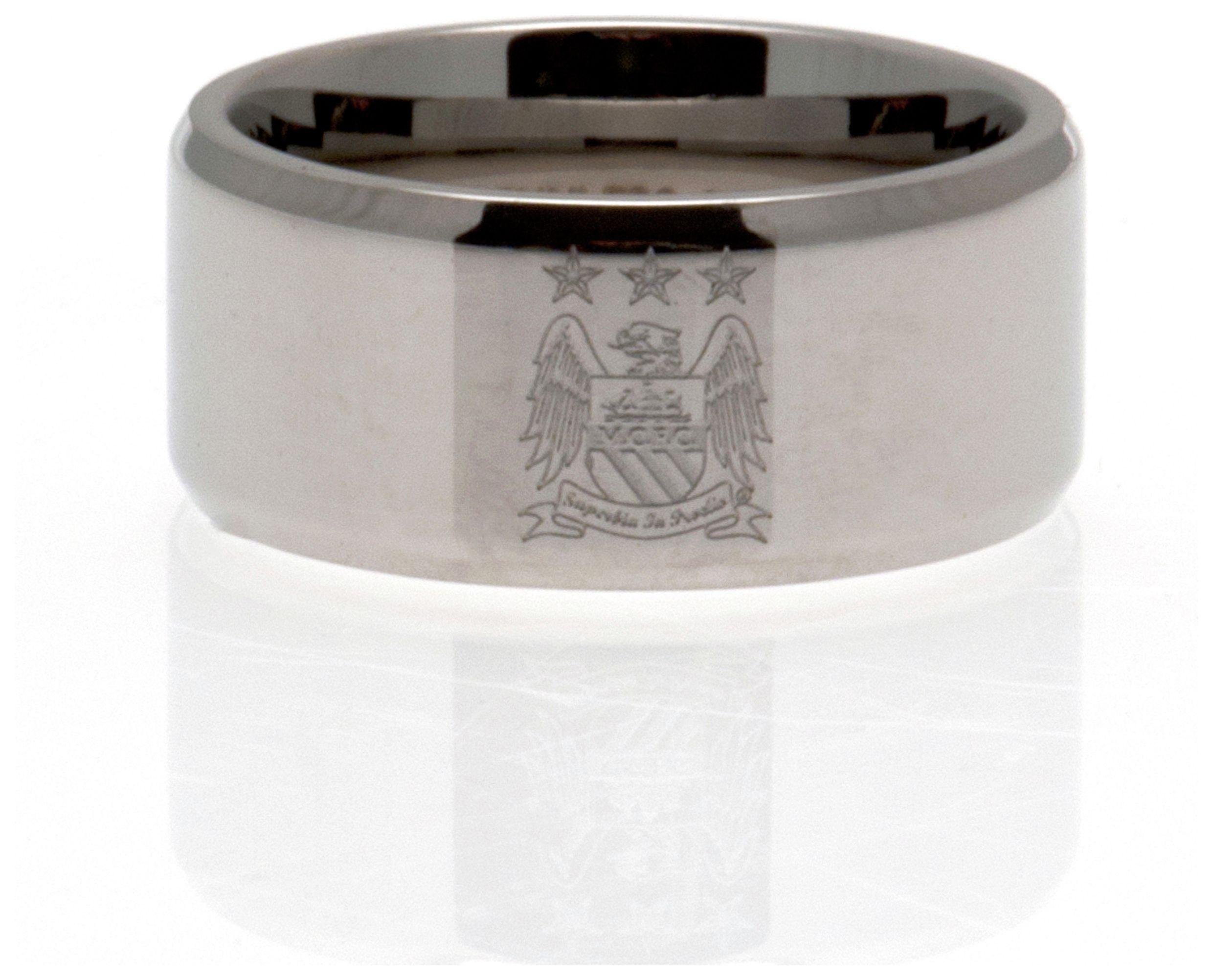 Stainless Steel Man City Ring - Size R