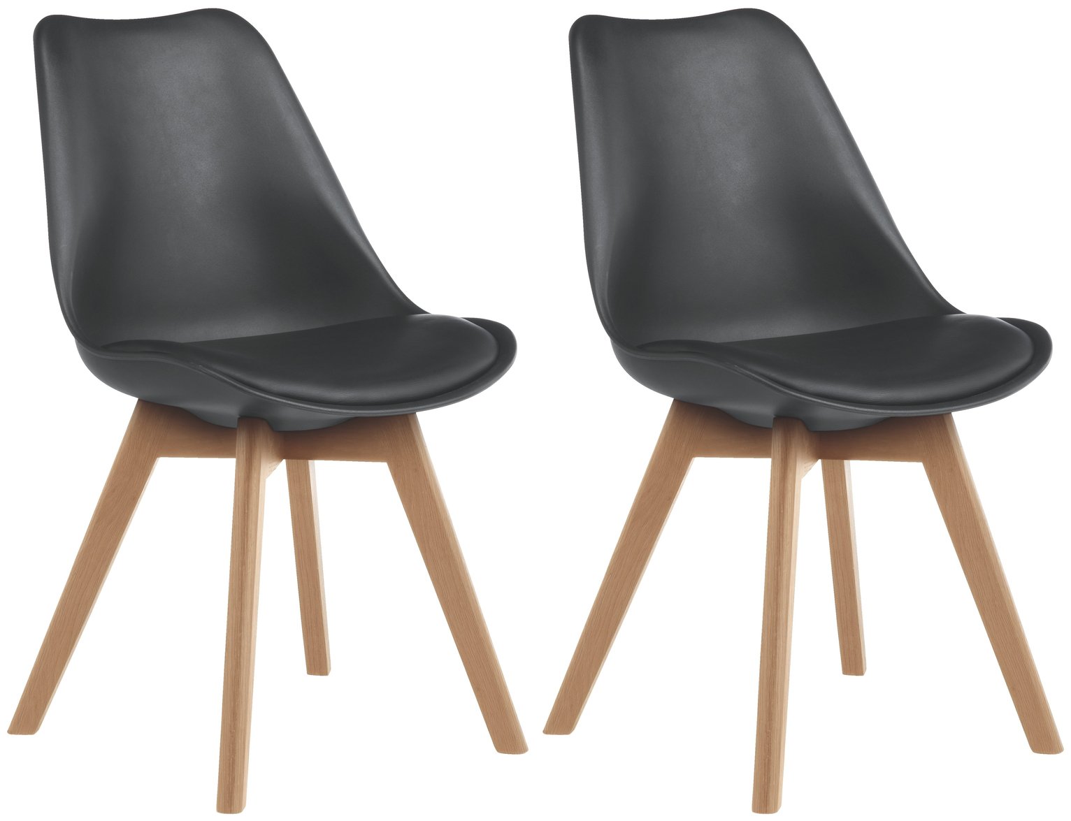 Habitat Jerry Pair of Dining Chairs - Black