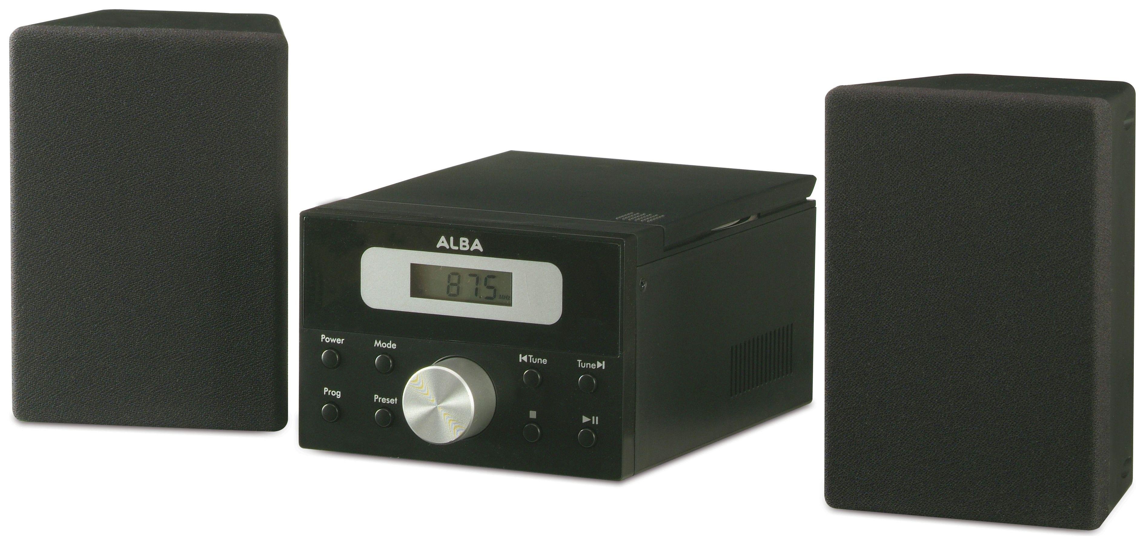 Alba Bush LCD CD Micro System with FM and AUX A- Black 