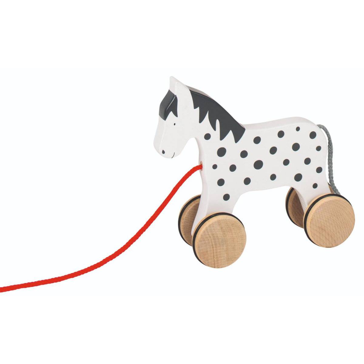 Goki Alvah The Horse Pull Along Wooden Toy with Wheels - Image 1