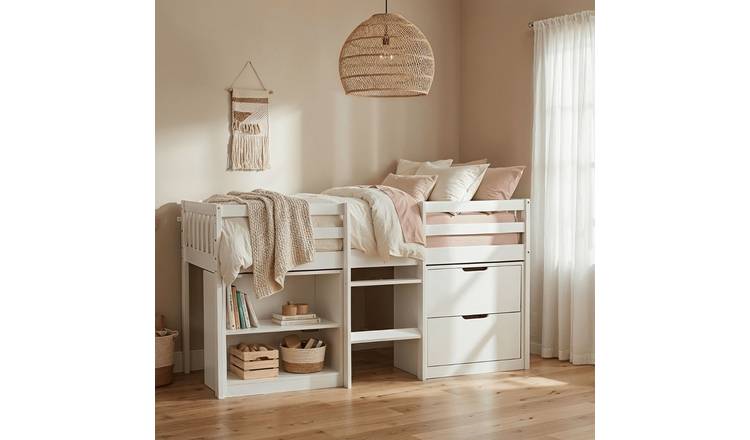 Noa & Nani Mira Sleepstation Low Cabin Bed With Storage - White