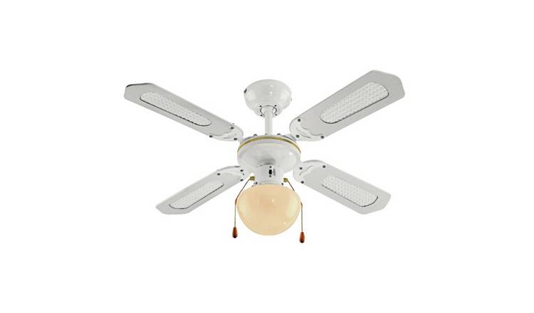 Details About Home Ceiling Fan Reversible White Blades With Gold Coloured Stencilling On White