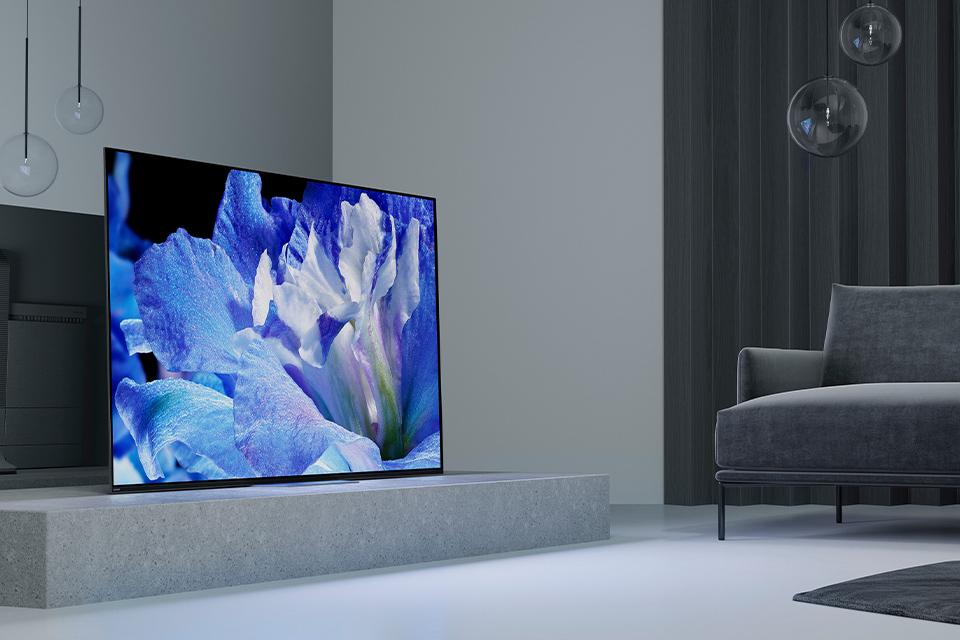 OLED TV in living room.