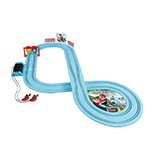 Race tracks and garages.