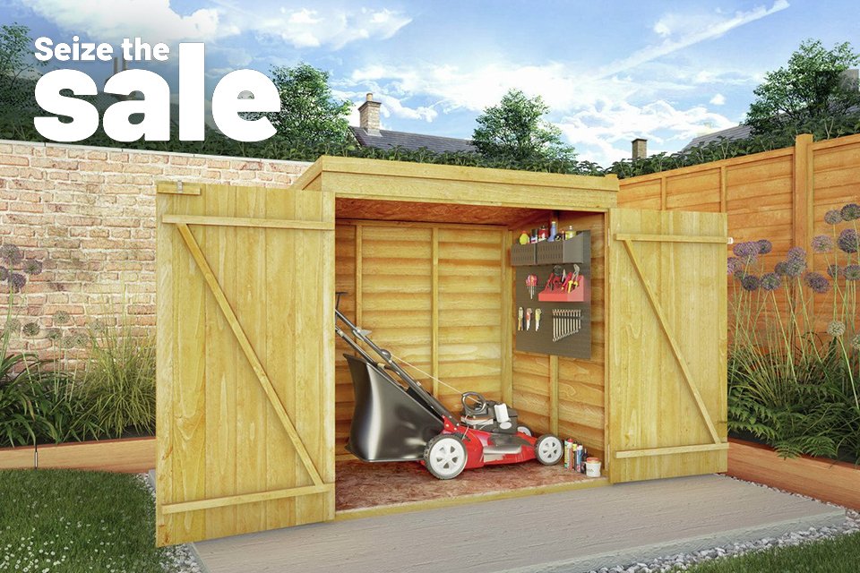 Save 15% on selected Mercia wooden sheds with code Shed15.