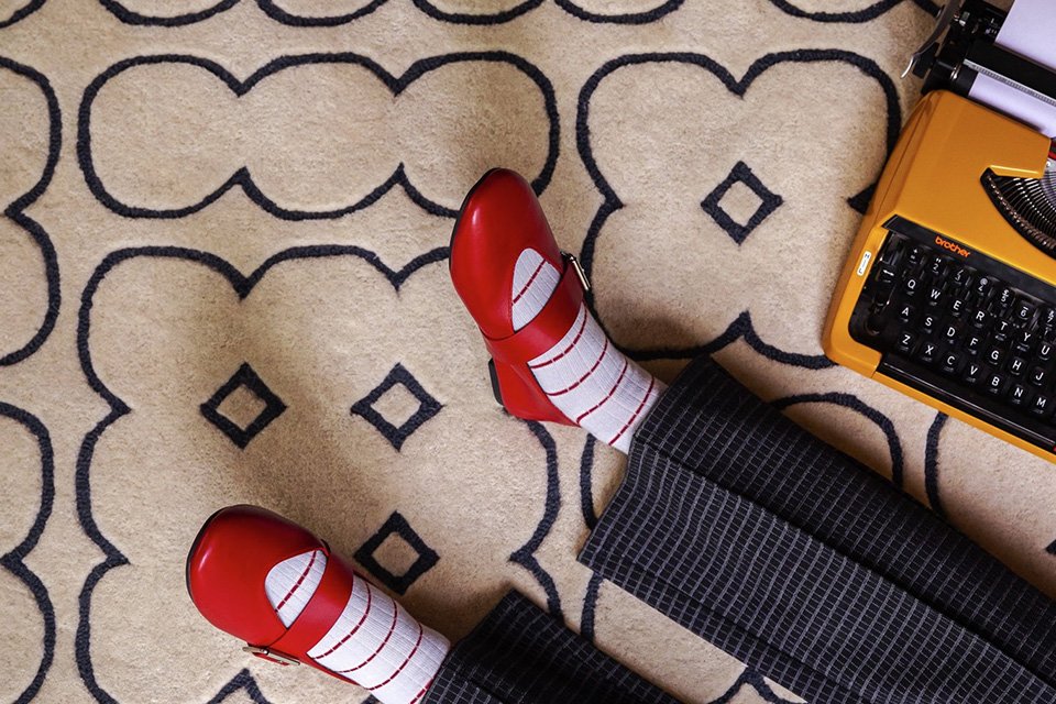 Habitat Archive Four Circles Geo Cut Pile Rug - 120x170cm.