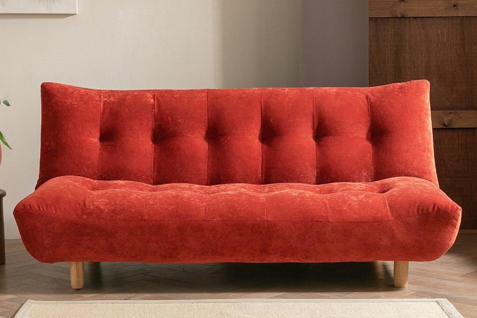 Habitat Kota Velvet 3 Seater Sofa Bed - Burnt Orange.