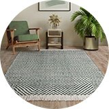 Asiatic Vigo Green Flatweave Rug - 120x170cm.