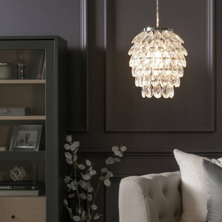 Argos Home Clear Beaded Easy Fit  Lampshade - 19cm 0