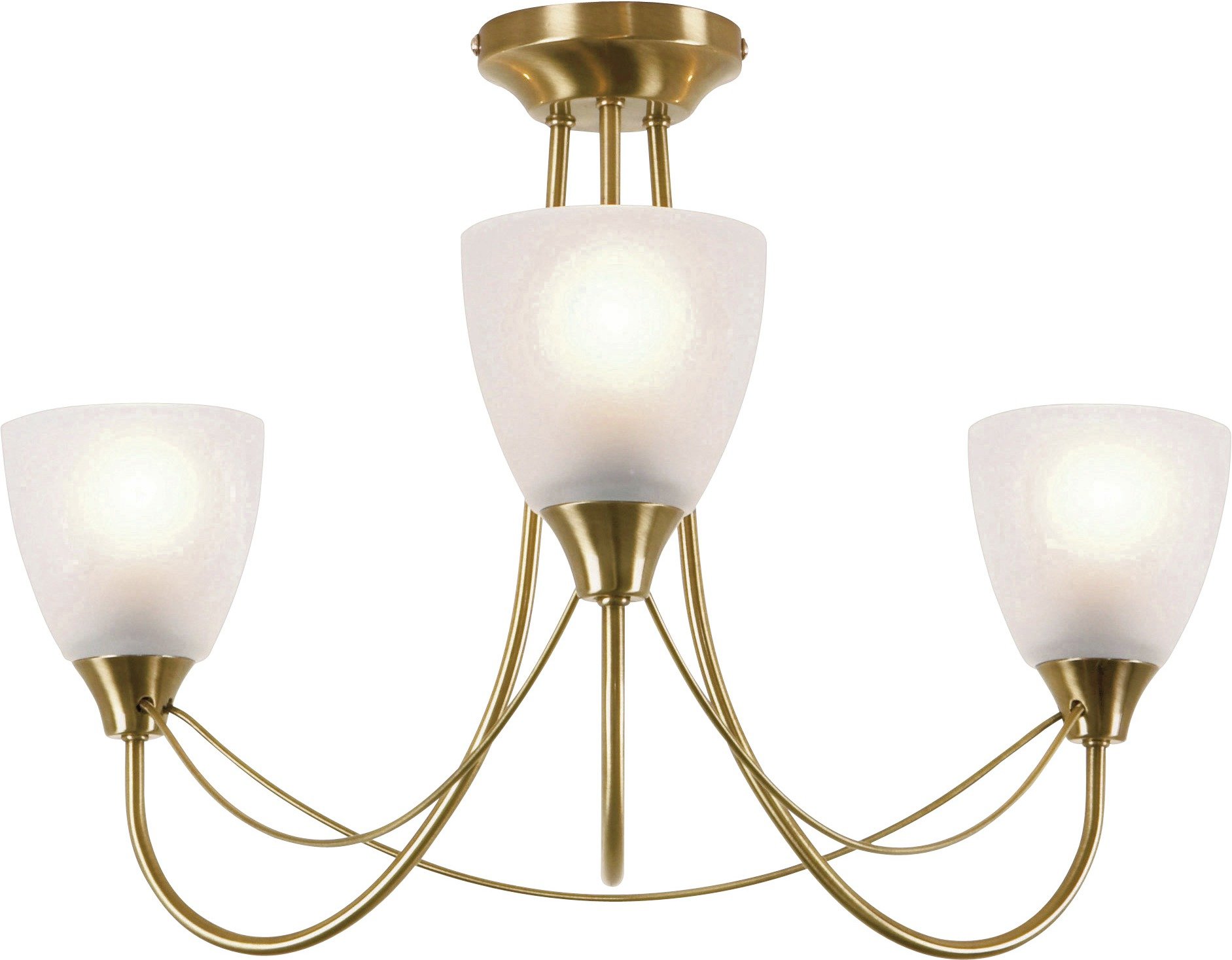 Argos Home Symphony 3 Light Frosted Ceiling Fitting - Brass