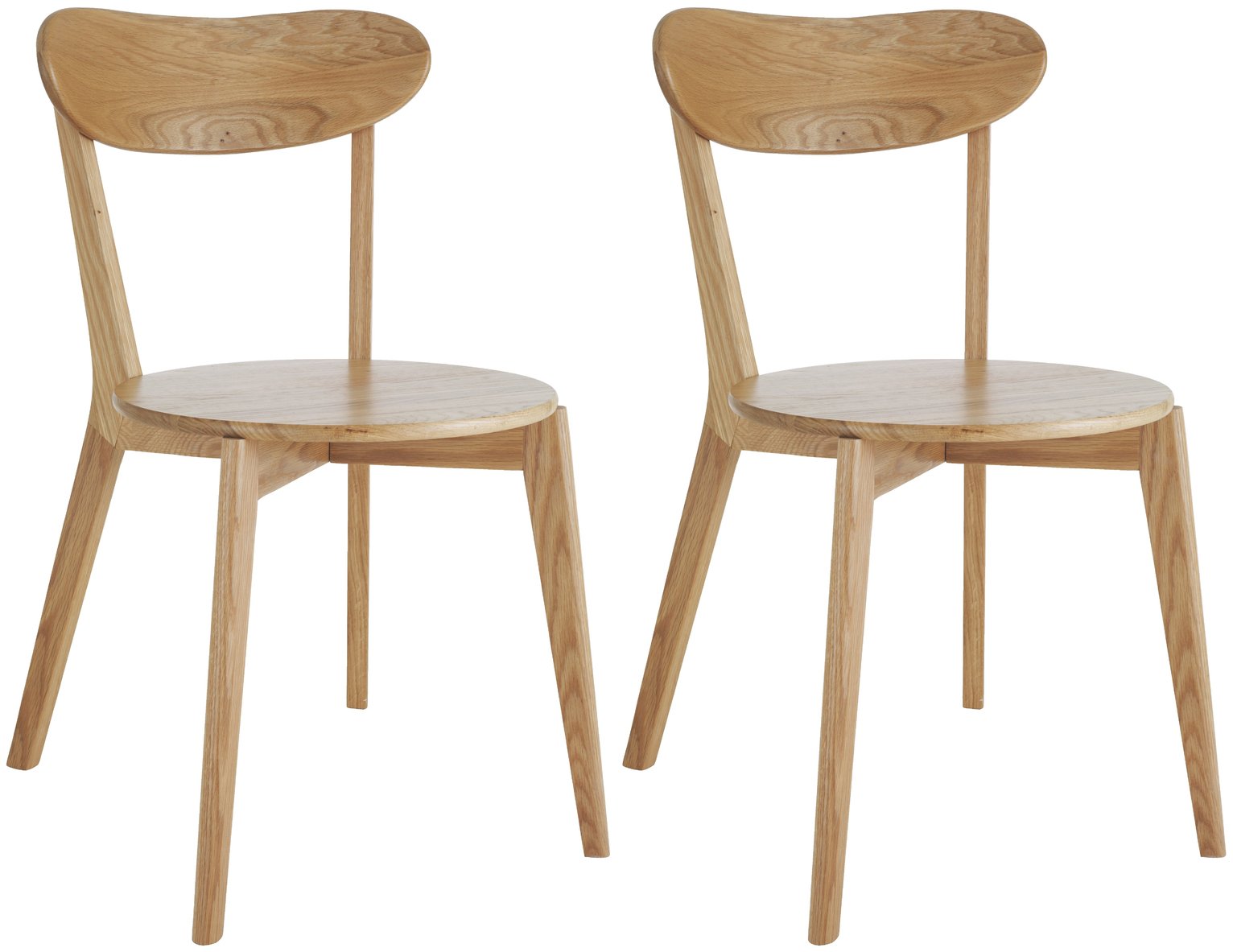 Habitat Sophie Pair of Oak Dining Chairs