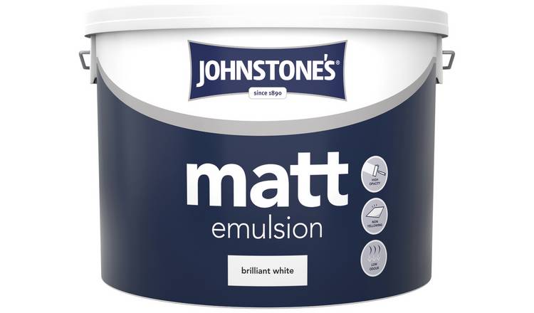 Johnstone's Matt Emulsion Paint 10L -  Brilliant White