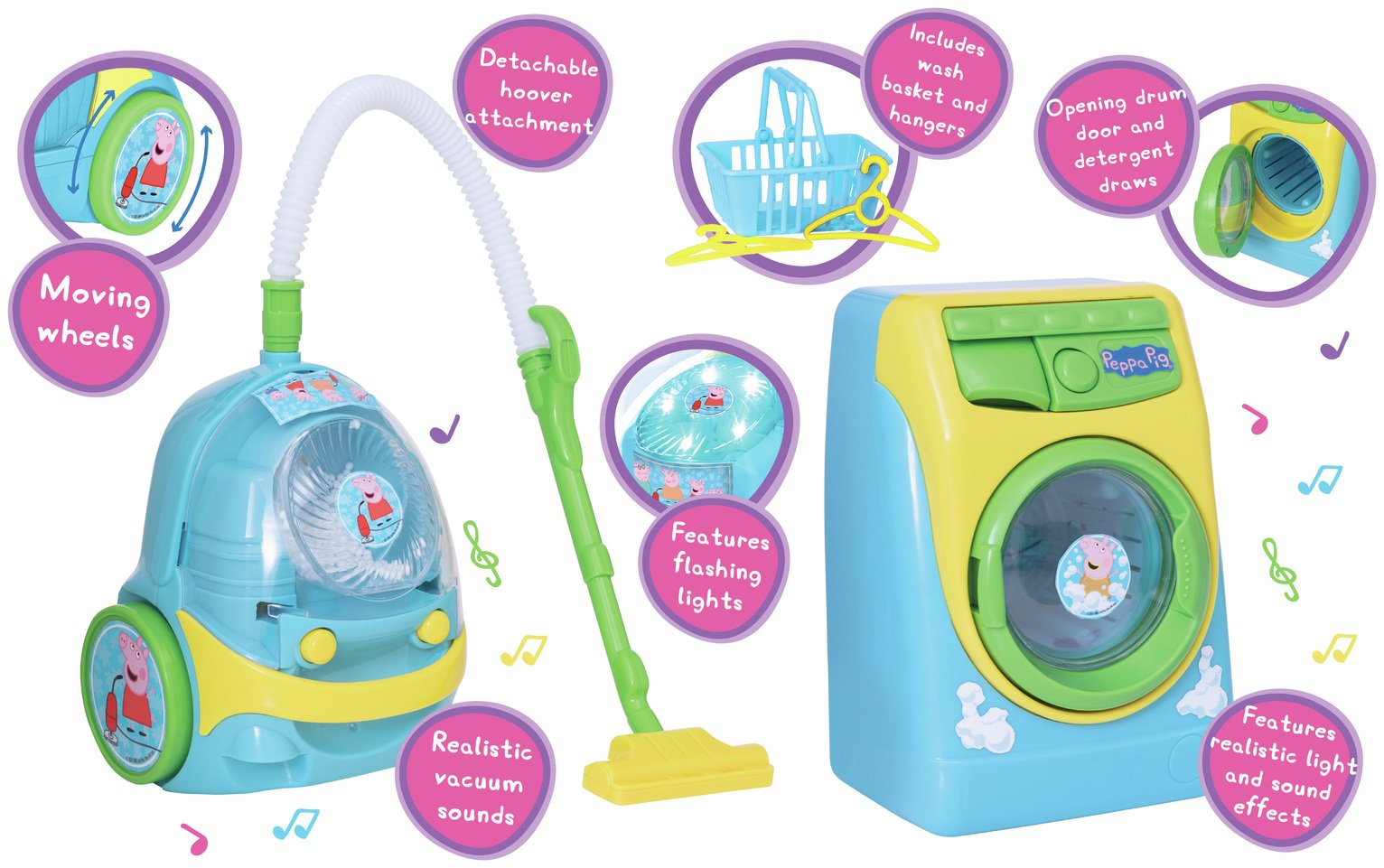 Peppa Pig Washing machine And Vacuum Combo