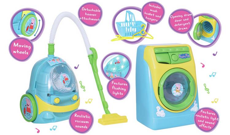 HTI Peppa Pig Machine à laver,Jouet interactif pour enfants,Machine à laver  sur le thème de Peppa Pig,Jouets de nettoyage Peppa Pig pour