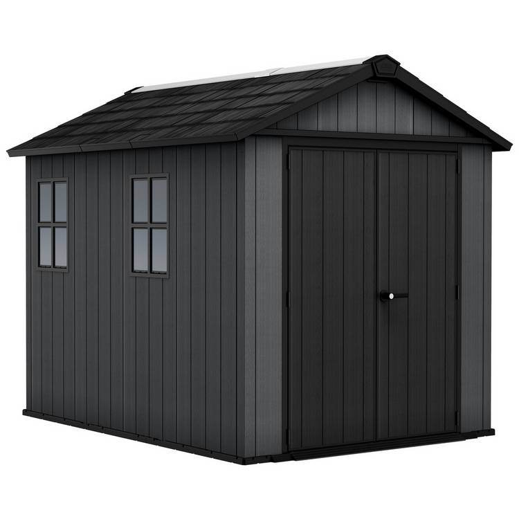 Keter Newton Plus Apex Outdoor Storage Shed 7.5x9ft - Grey 0