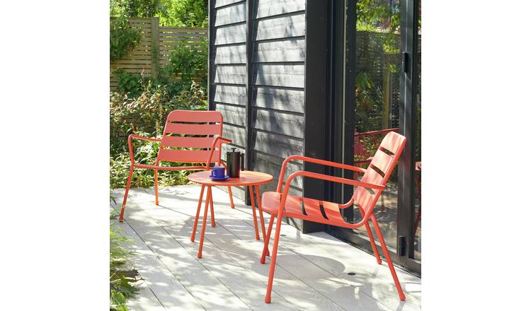 Habitat Annika 2 Seater Metal Garden Bistro Set - Red