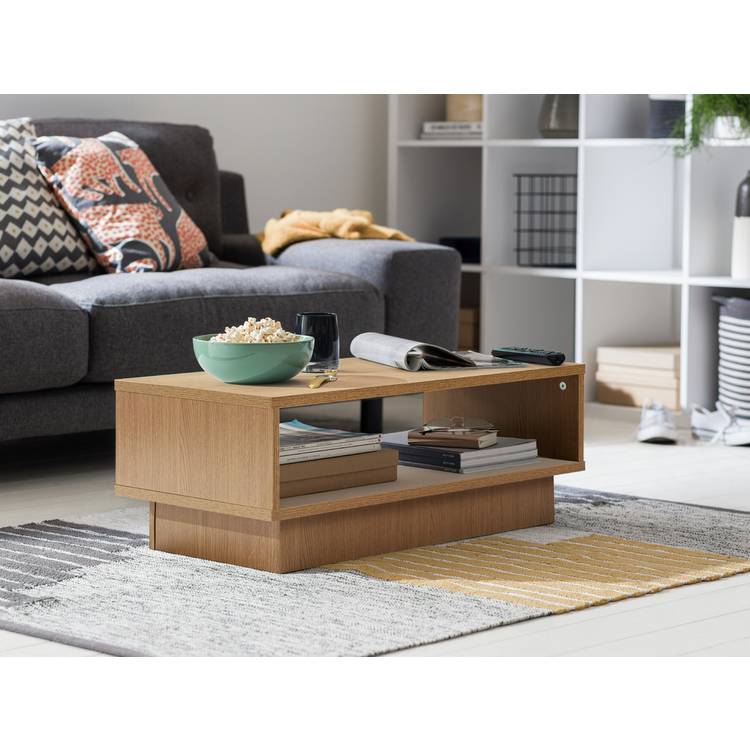 Argos Home Cubes 1 Shelf Coffee Table - Oak Effect 0