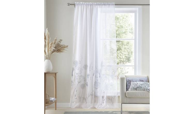Catherine Lansfield Medowsweet Voile - White - 140x137cm