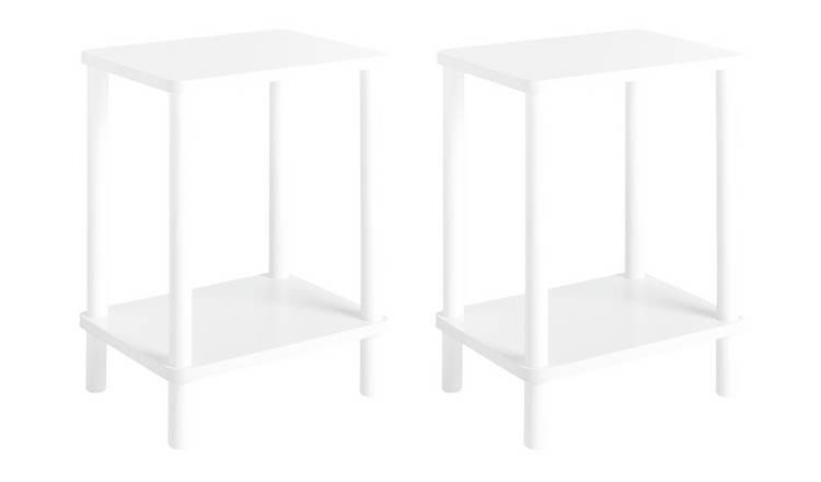 Argos Home Andrea Set of 2 Bedside Tables - White