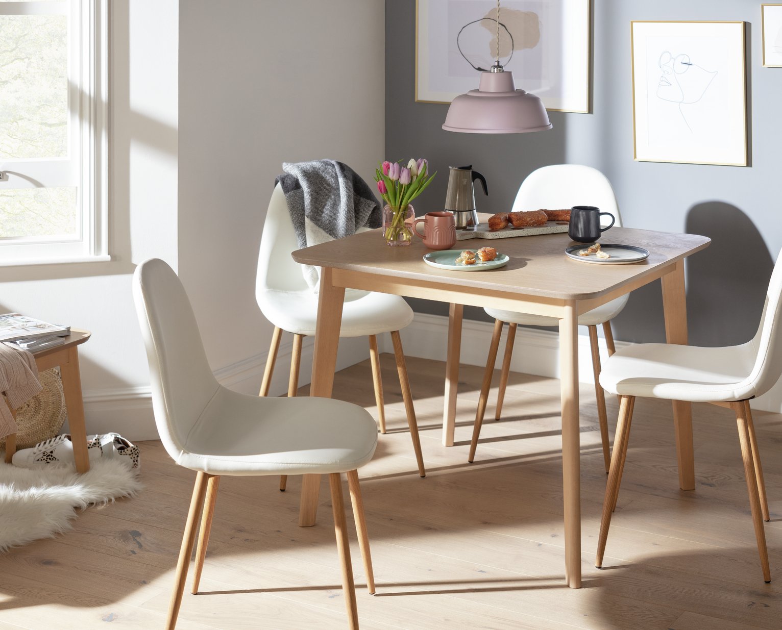 Argos Home Skandi Light Oak Veneer 4 Seater Dining Table Reviews