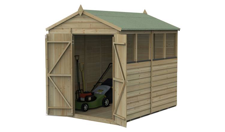 Forest Beckwood Shiplap 4 Windows Apex Shed - 8 x 6ft