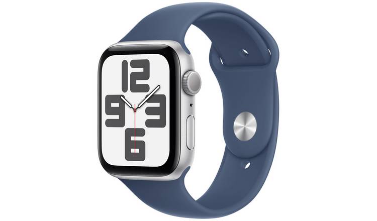 Apple Watch SE 2024 GPS 44mm Silver Denim Sport Band - M/L