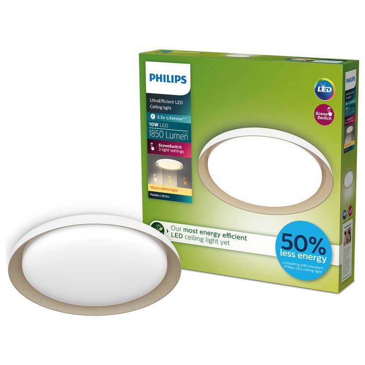 Philips LED Pebblo Scene Switch Ceiling Light - White 0