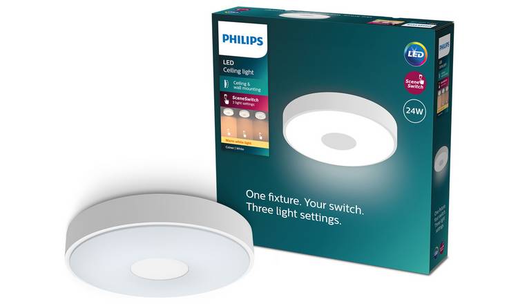 Philips Coiner Metal LED Ceiling Light - White