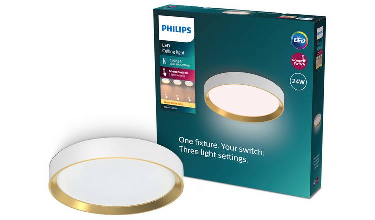 Philips Hanno Metal Scene Switch LED Ceiling Light - White