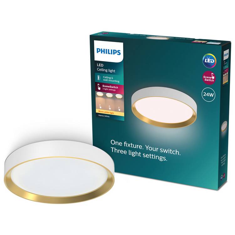 Philips Hanno Metal Scene Switch LED Ceiling Light - White 0