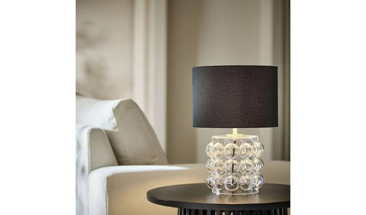 Habitat Bobble Glass Mini Table Lamp - Clear & Black