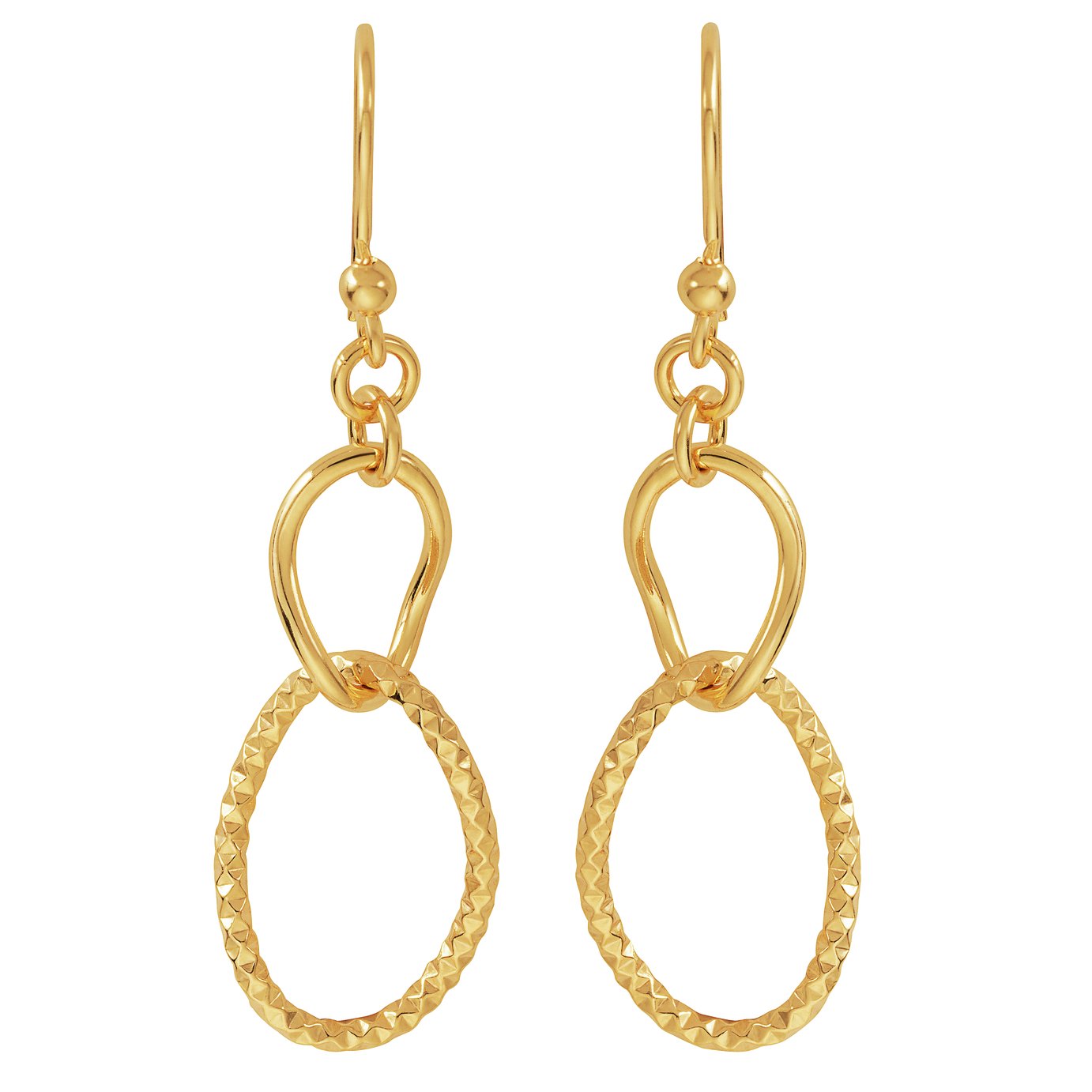 Revere 9ct Gold Plated Sterling Silver Oval Drop Earrings Review