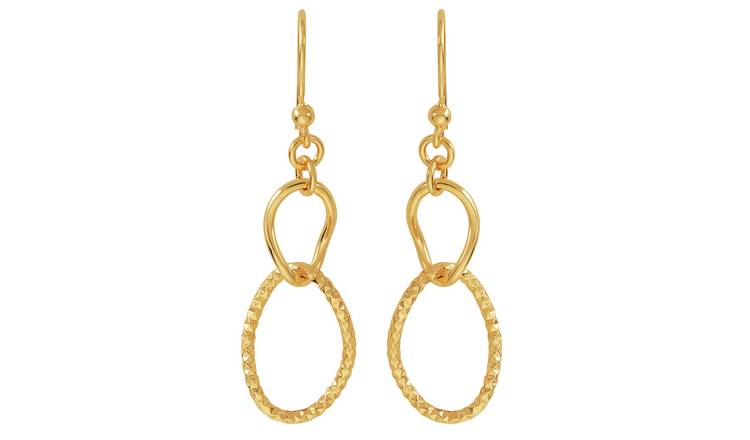 Revere 9ct Gold Plated Sterling Silver Drop Earrings
