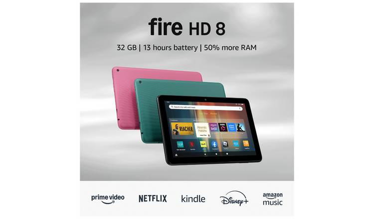 Buy Amazon Fire HD 8 8 Inch 32GB Wi-Fi Tablet - Hibiscus | Tablets