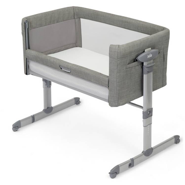 Joie Roomie Glide Gliding Bedside Crib - Foggy Grey 0