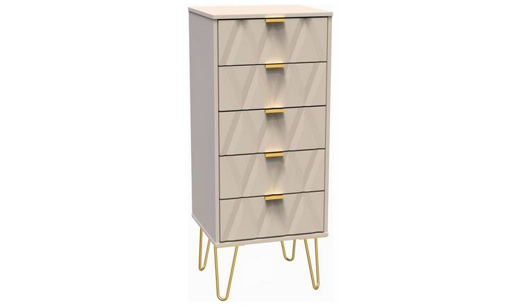 Welcome Shimmer 5 Drawer Tallboy - Beige
